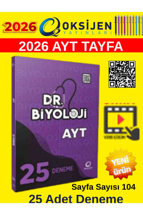 Oksijen Yayınları 2026 Dr. Biyoloji Ayt 25 Deneme+Tablet Kalem