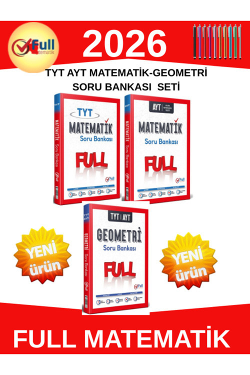 Full Tyt Matematik+Full Ayt Matematik-Full Tyt Ayt Geometri Soru Bankası Seti+Kalem