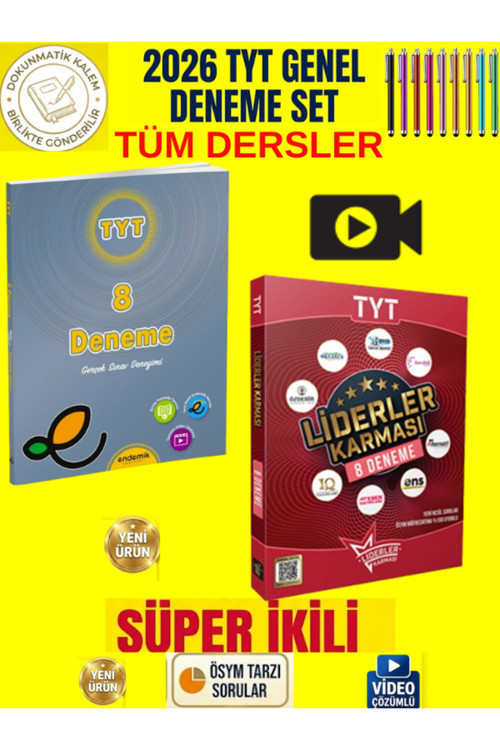 Endemik Tyt 8Li Tüm Dersler Genel Deneme Set+Liderler 2026 Tüm Dersler Tyt 8 Genel Deneme
