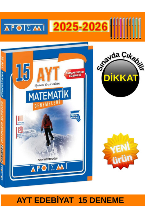 2025-2026 Müfredat Ayt Matematik 15 Deneme+Tablet Kalem