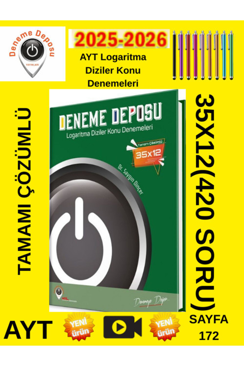 Kazanım Odaklı 2026 Deneme Deposu Ayt Logaritma Diziler Denemesi Dokunmatik Kalem