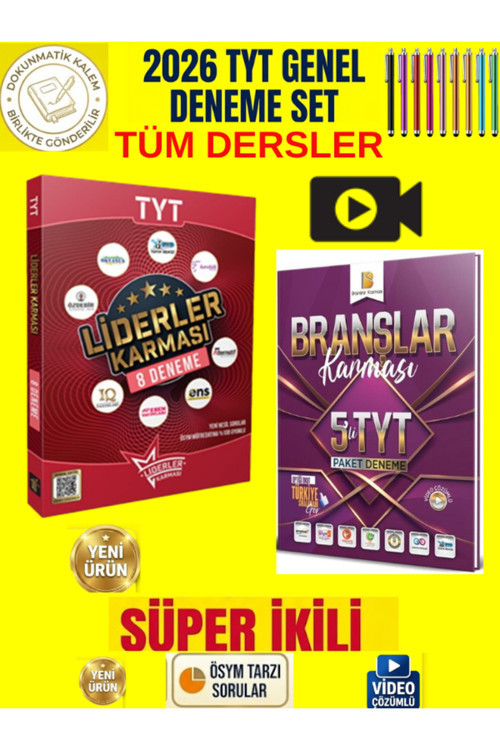 Liderler 2026 Tüm Dersler Tyt 8 Genel Deneme +Krallar Tyt Branşlar Denesi Tüm Dersler 5 Deneme Set