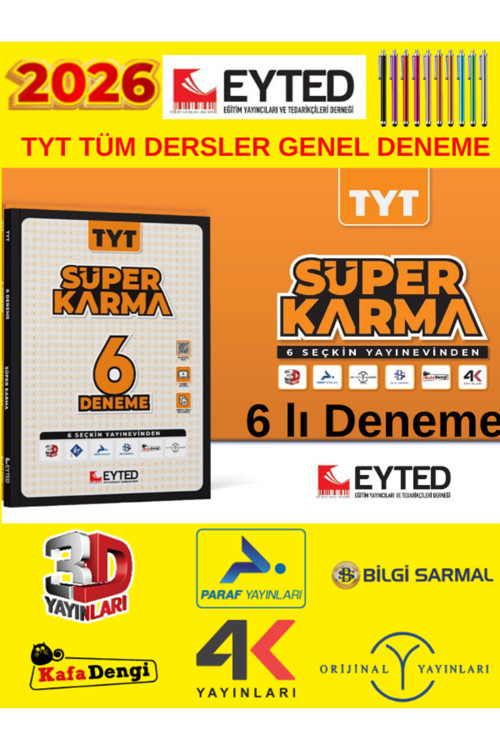 Eyted Tyt Hazırlık 6 Farklı Yayın Süper Karma Genel Deneme +Android Kalem