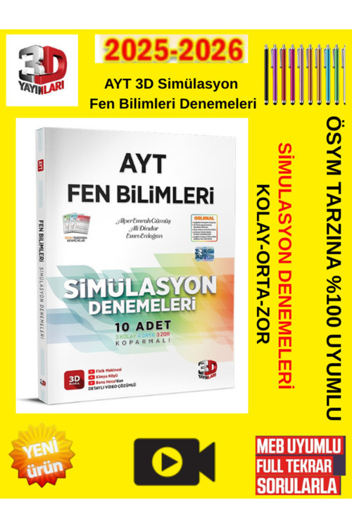 3D Ayt Fen Bilimleri Denemesi Birlikte Gönderilir Android Kalem