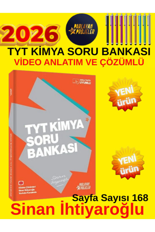 2026 Güncel Parlayan Proje Tyt Kimya Soru Bankası(Sinan İhtiyaroğlu)+Android Kalem