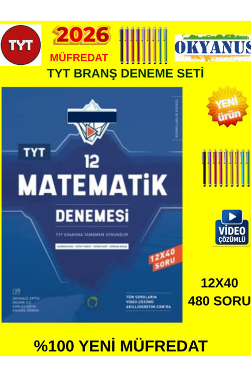 2026 Tyt Iceberg Matematik 12X40 (480 Soru) Video Çözümlü Branş Denemesi+Android Kalem