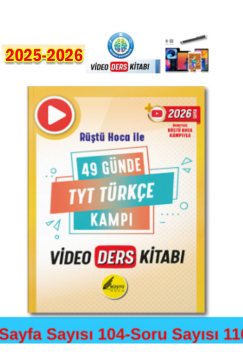 Rehber Matematik 2026 49 Günde Tyt Türkçe Video Ders Kitabı+Kalem