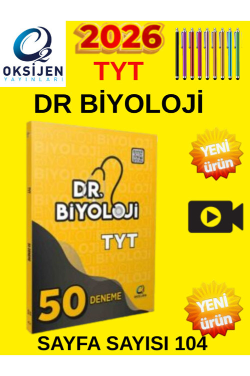 Oksijen 2026 Tyt Dr. Biyoloji 50 Deneme Video Çözümlü + Tablet Kalem