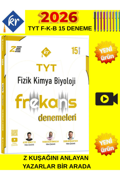 Kr Akademi Yayınları Tyt Fkb 15Li Frekans Denemeleri + Tablet Kalem Video Çözümlü