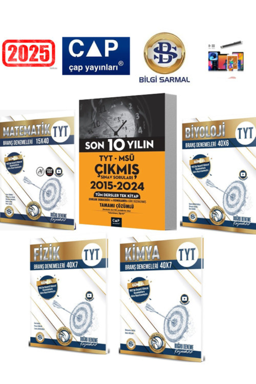Çap Tyt-Msü Son 10 Yıl Çıkmış Sorular+Sarmal Tyt Mat-Fizik-Kimya-Biyoloji Deneme Seti+Kalem