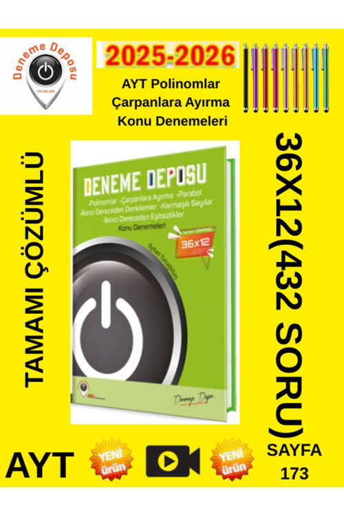 Kazanım Odaklı 2026 Deneme Deposu Ayt Polinom Ve Çarpanlara Ayırma Android Kalem
