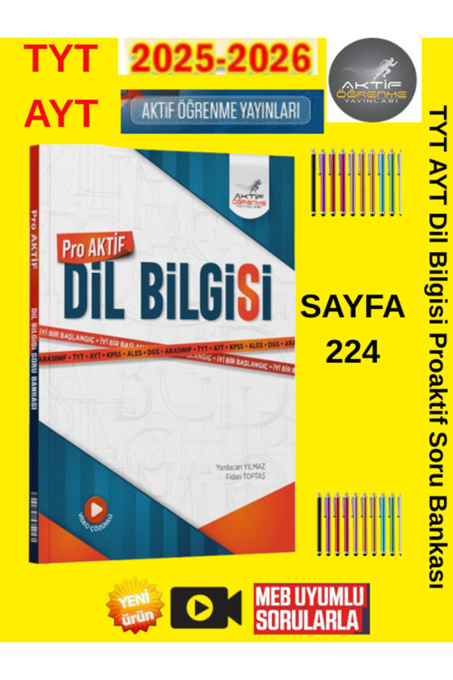 Aktif Öğrenme Tyt Ayt Dil Bilgisi Proaktif Soru Bankası+Tablet Kalem