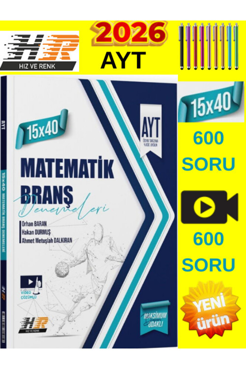 Hız Ve Renk Ayt Matematik 15 X 40 Deneme - Seviye Basamaklı Soru Bankası Tadında - Kazandıran Deneme
