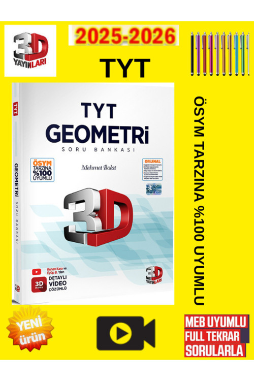 3D Yayınları Tyt Geometri Soru Bankası+Android Kalem