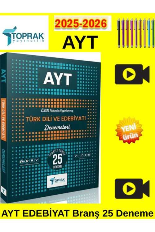 Toprak Yayıncılık 2026 Ayt Türk Dili Edebiyatı 25 Li Deneme Sınav Odaklı + Android Dokunmatik Kalem