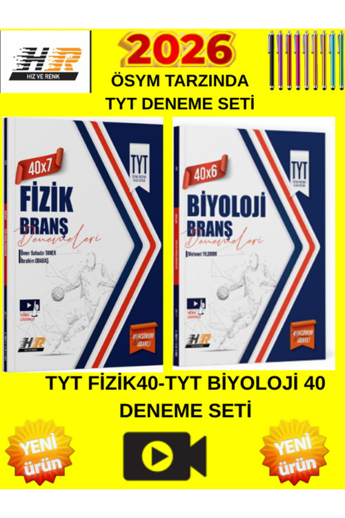 Hız Ve Renk 2026 Tyt Fizik 40-Biyoloji 40 Branş Denemeleri Seti +Tablet Kalem
