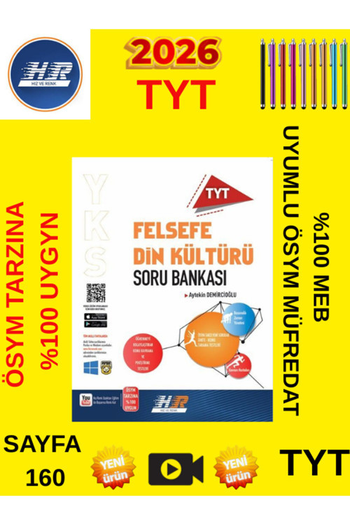 Hız Ve Renk Tyt Felsefe Din Kültürü Soru Bankası+Android Kalem