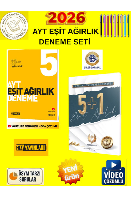 Hız Yayınları 2026 Ayt Eşit Ağırlık 5 Li Deneme+Bilgi Sarmal 2026 Ayt Eşit Ağırlık 5+1 Deneme Set