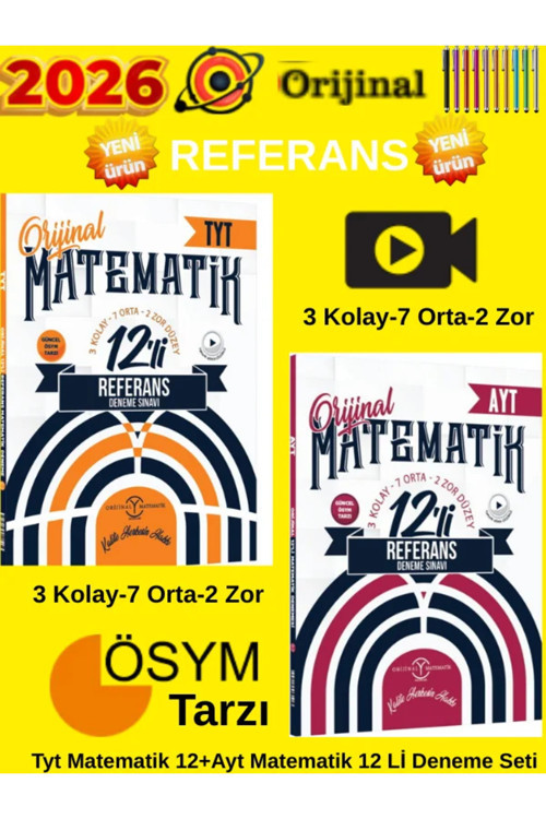 Tyt Referans Matematik 12-Ayt Matematik 12 Li Deneme Seti 2 Kitap+Tablet Kalem