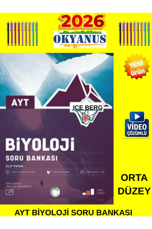 2026 Ayt Biyoloji Iceberg Orta Seviye Meb Uyumlu Video Çözümlü Soru Bankası+Android Kalem
