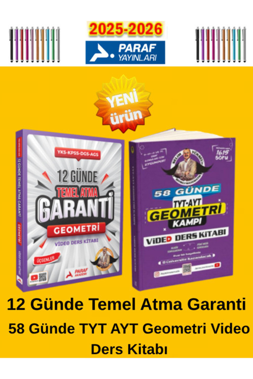 Paraf 2025-2026 Geometri 12Günde Garanti Temel Atma-Bıyıklı 58 Günde Tyt Ayt Geometri Kamp Video
