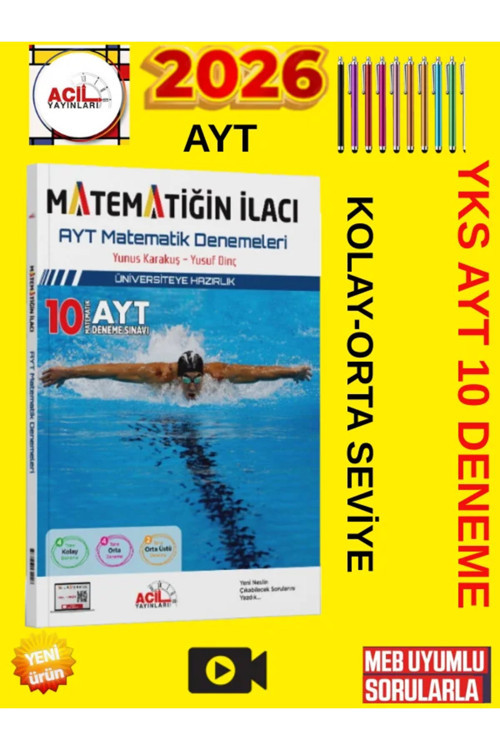 Ayt Matematiğin İlacı Denemeleri 2026 Güncel Müfredat Tamamı Video Çözümlü Yks Deneme