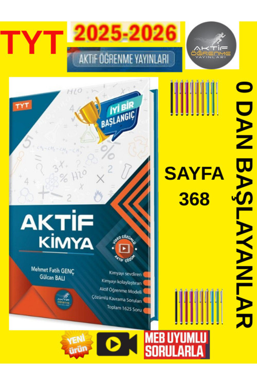 Aktif Tyt Kimya Sıfırdan Başlayanlara 2026 Güncel Müfredat Video Çözümlü Yeni+Android Kalem