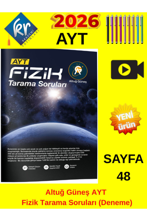 Altuğ Güneş Ayt Fizik Tarama Soruları Deneme Tablet Kalem Video Çözümlü Sınav Hazırlık Kitabı Ek