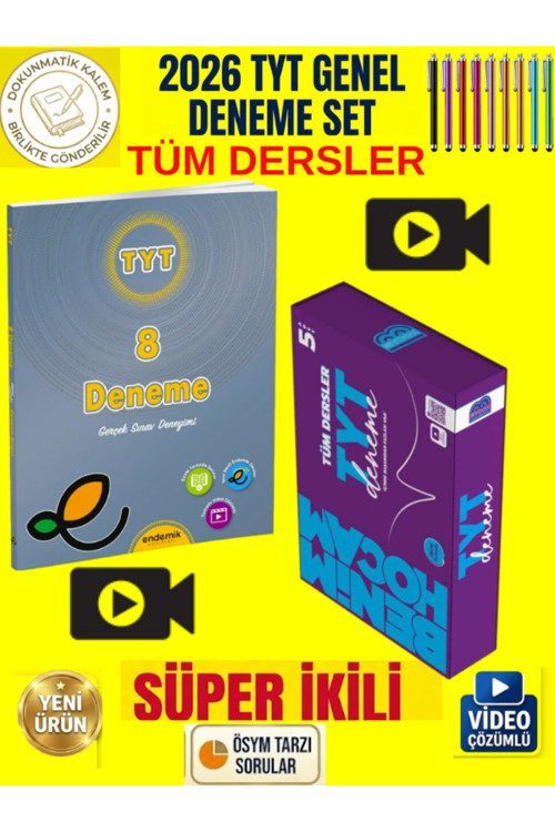 Endemik Tyt 8Li Tüm Dersler Genel Deneme Set+Benim Hocam Tyt 5 Li Genel Deneme Set