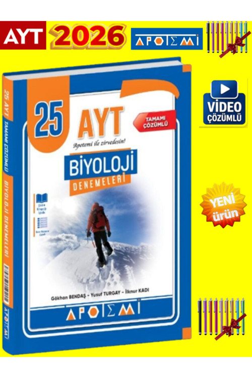 2026 Ayt Hazırlık Biyoloji 25 Li Video Çözümlü Konu Kitapçıklı Sayısal Deneme+Tablet Kalem