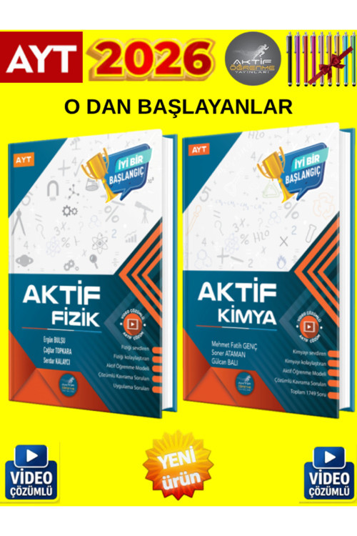 Ayt Fizik-Kimya Aktif Öğreten 0'Dan Başlayanlara 2 Kitap Konu Anlatımlı Soru Bankası Kitabı Set