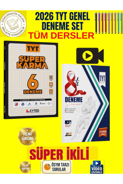 Eyted 2026 Tyt Tüm Dersler Süper Karma 6 Deneme+Hız Ve Renk Tyt 2026 Tüm Dersler 8 Li Deneme