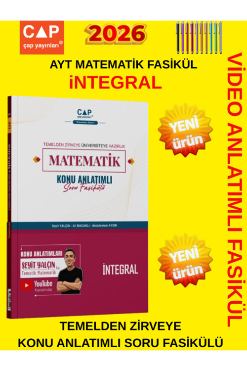 2026 Ayt Matematik İntegral Video Anlatımlı Fasikül Seti(Konu Anlatımlı Soru)+Kalem