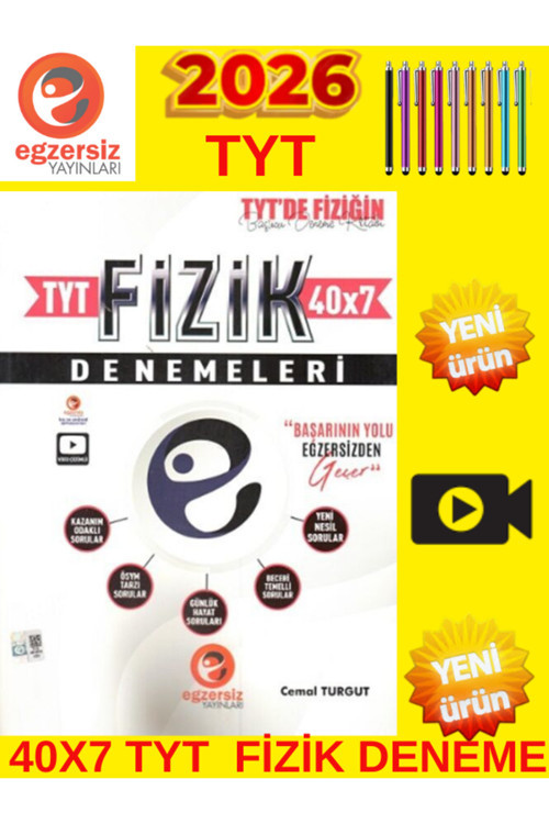 Egzersiz Yayınları Tyt Fizik 40X7 280 Soru Denemesi Yeni Nesil Tablet Kalem