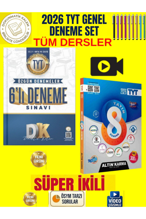 Didaktik Kalem Tyt Tüm Dersler 6 Lı Genel Deneme+Altın Karma 2026 Tyt 8 Farklı Yayın 8 Deneme