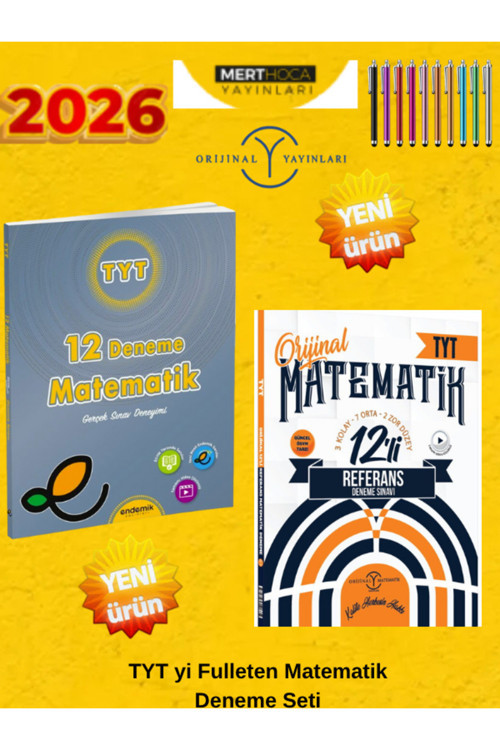 Endemik 2026 Tyt Matematik 12 Deneme+Orijinal Tyt Matematik 12Li Referans Deneme+Android Kalem