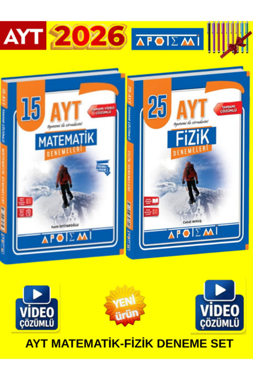 2026 Ayt Hazırlık Matematik 15-Fizik 25 Video Çözümlü Sayısal Deneme Set 2 Kitap+Tablet Kalem