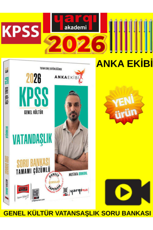 2026 Kpss Genel Kültür Vatandaşlık Tamamı Çözümlü Soru Bankası (Mustafa Erkol)+Tablet Kalem