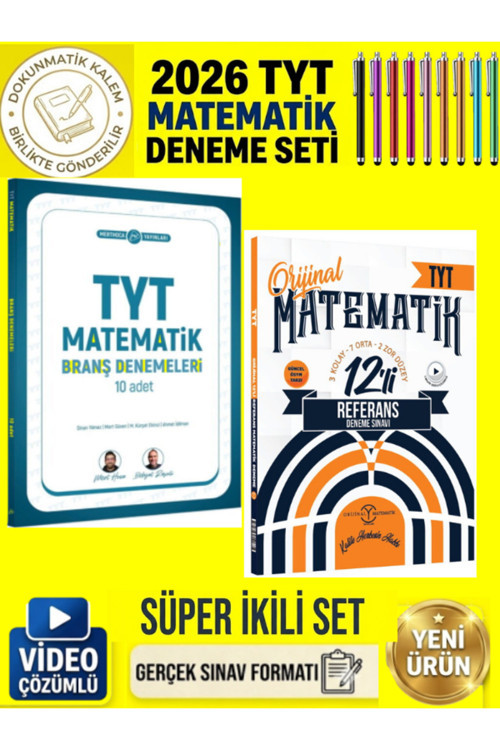 Mert Hoca 2026 Tyt Matematik 10 Branş Deneme+Orijinal Yayınları Tyt Referans Matematik 12 Li Deneme