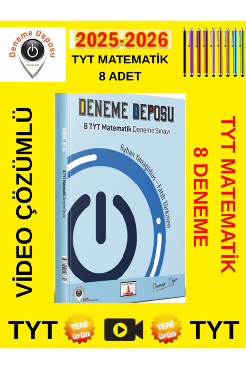 2026 Deneme Deposu Tyt Matematik 8 Deneme Kazanım Odaklı Denemesi+Tablet Kalem