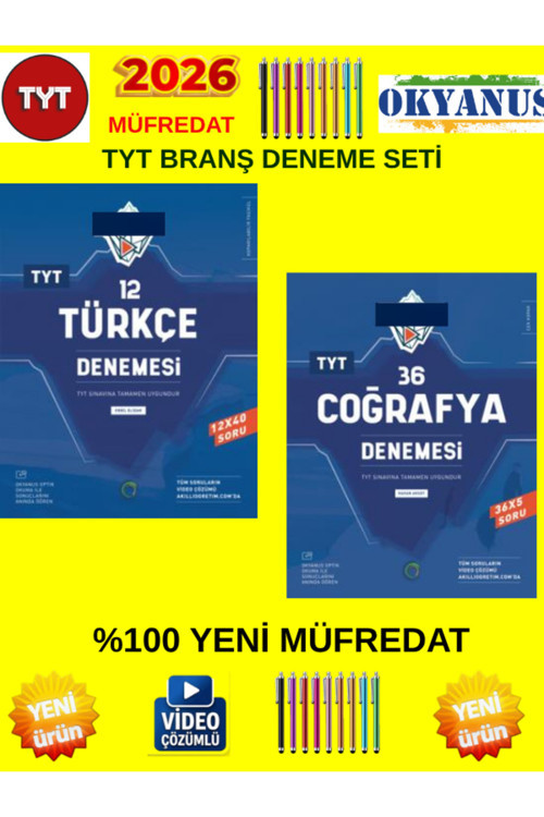 2026 Tyt Iceberg Türkçe 12 Adet-Coğrafya 36 Adet Branş Deneme Seti+Android Kalem