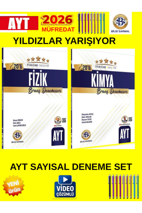 Bilgi Sarmal 2026 Ayt Yıldızlar Yarışıyor Fizik-Kimya Deneme Seti 2 Kitap+Kalem