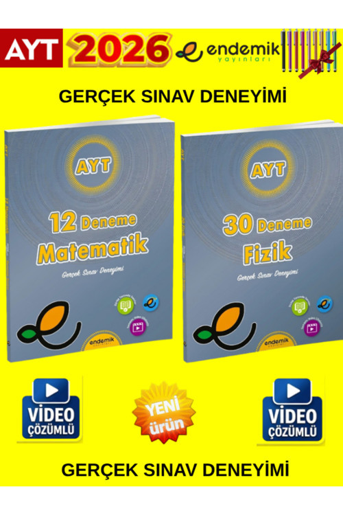 Endemik 2026 Ayt Matematik 12-Fizik 30 Sayısal Deneme Seti(2 Kitap)+Tablet Kalem