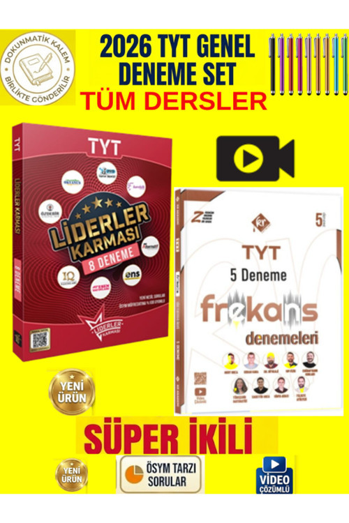 Liderler 2026 Tüm Dersler Tyt 8 Genel Deneme +Kr Akademi Tyt Tüm Dersler 5 Frekans Deneme Set