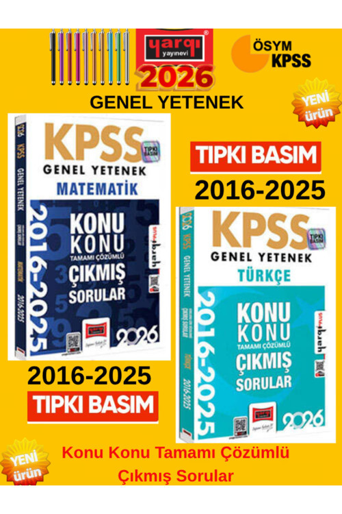 2026 Kpss Genel Yetenek Türkçe-Matematik 2016-2026 Konu Konu Tamamı Çözümlü Çıkmış Sorular