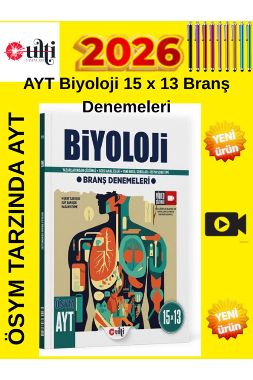 Ulti Yayınları Ayt Biyoloji 15 X 13 Branş Denemeleri+Android Kalem