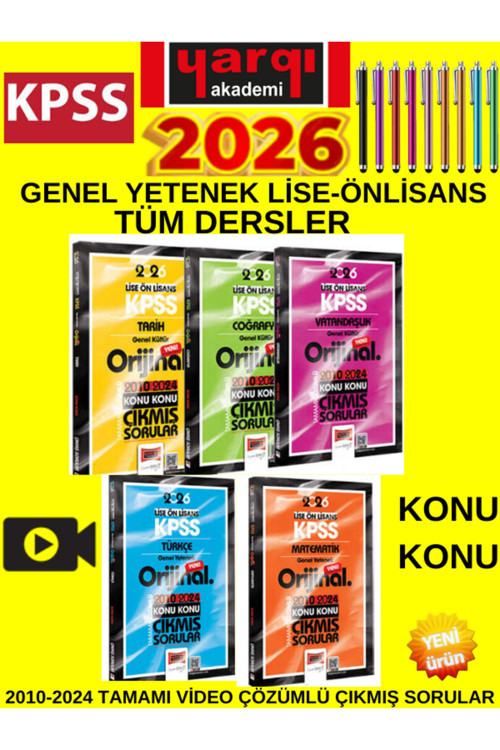 2026 Kpss Lise-Önlisans Gk-Gy Tüm Dersler 2010-2024 Çıkmış Sorular Seti (5 Kitap)