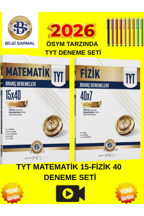Bilgi Sarmal 2026 Tyt Matematik 15-Fizik 40 Branş Denemeleri Seti +Tablet Kalem
