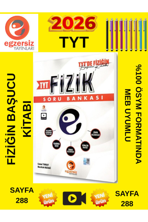 Egzersiz 2026 Tyt Fizik Video Çözümlü Soru Bankası+Android Kalem