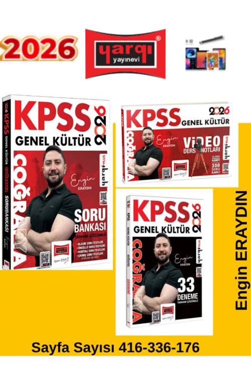 Yargı 2026 Kpss Genel Kültür Coğrafya Video Ders Notları-Soru Bankası - 33 Deneme -Seti